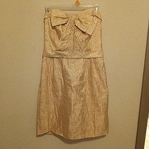 Vera Wang Double-Weave Floral Matalasse Dress with Bow